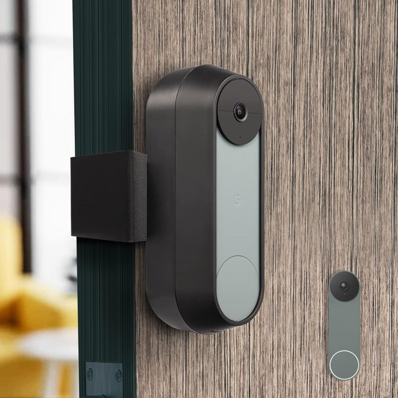 Wasserstein Anti-Theft Mount Compatible with Google Nest Doorbell Battery - No-Drill Installation (Black) - Image 1